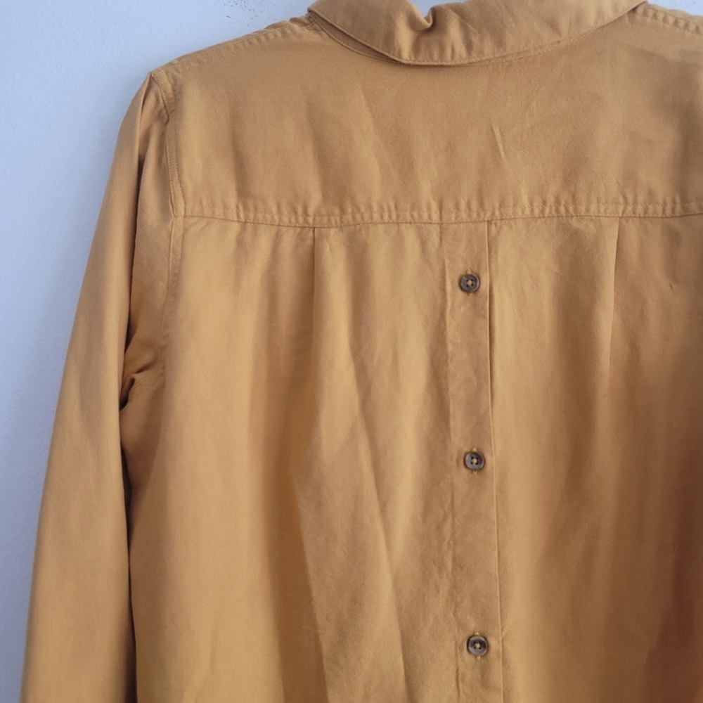 Coldwater Creek Women Small Marigold Yellow Embroidered Floral Popover Tunic - Picture 6 of 7